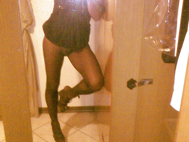 Tempting Collant nero setificato vita bassa