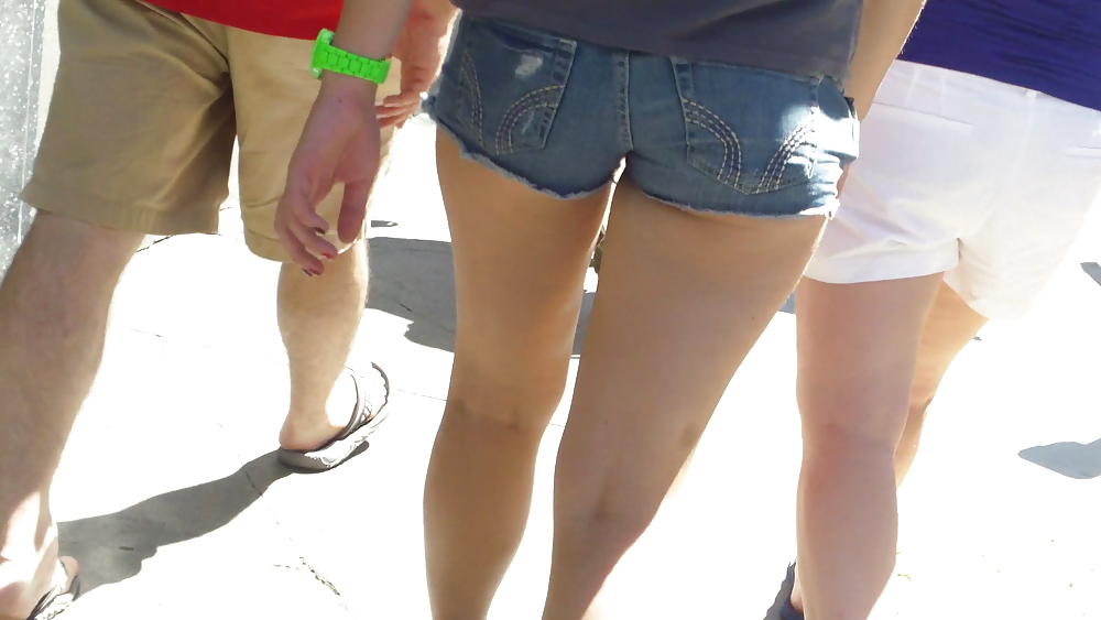 Nice teen ass & butt in jean shorts #19479369