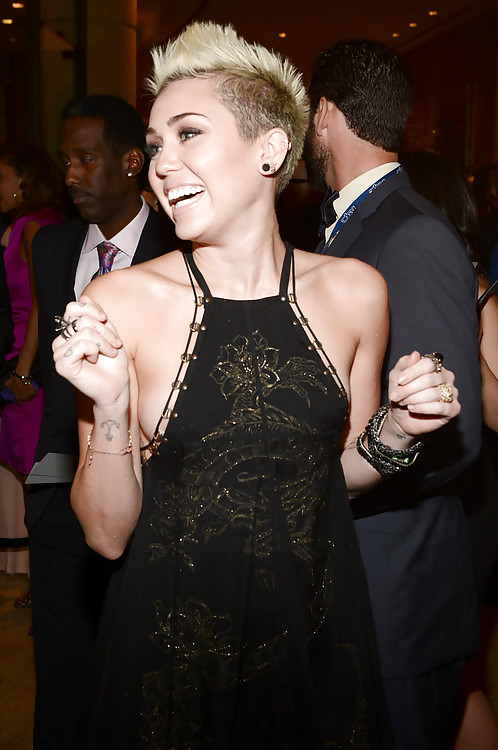 Sexy Dress Miley Cyrus at the Clive Davis Grammy Party 2013 #18572165