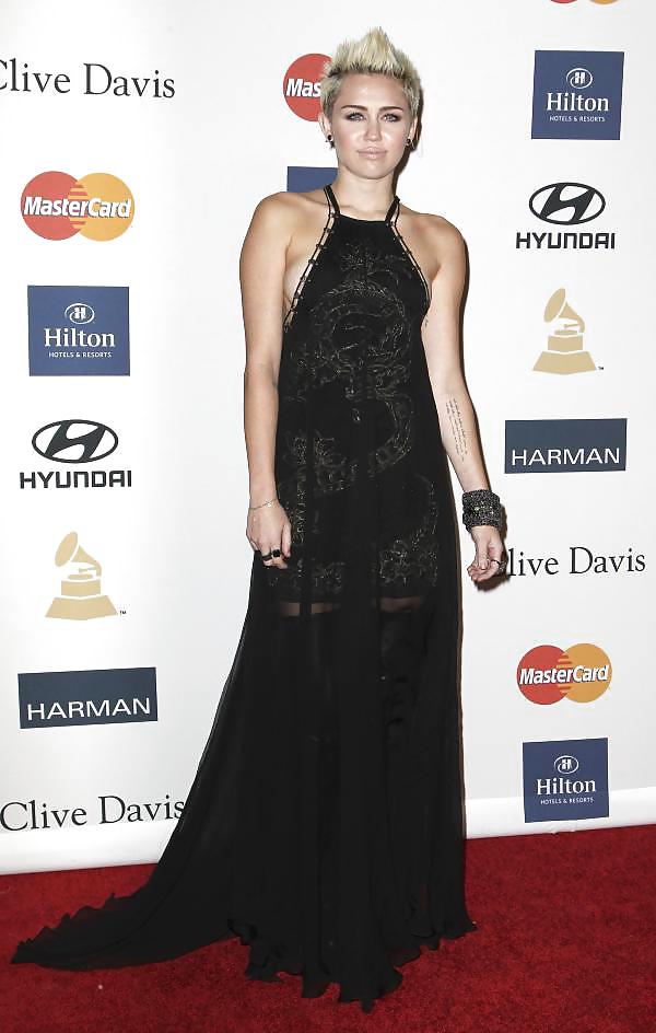 Sexy Dress Miley Cyrus at the Clive Davis Grammy Party 2013 #18572295