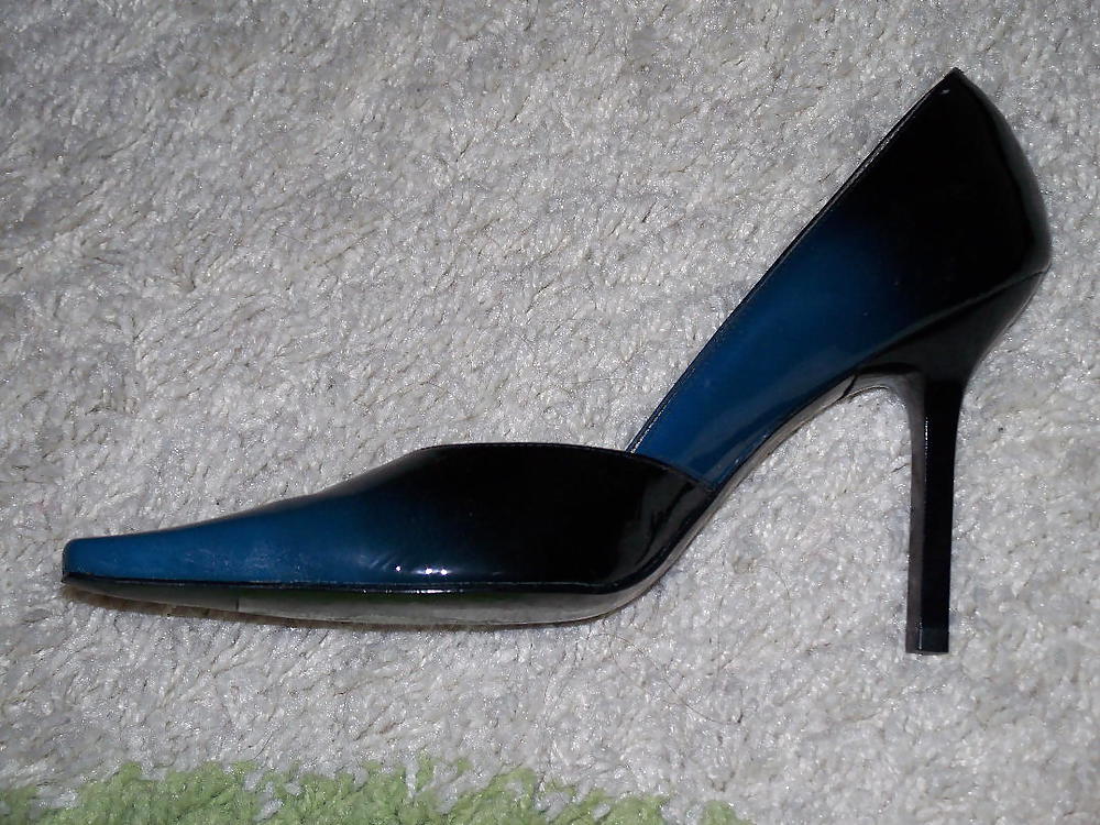 Blue Black pump high heels al the way serving us #14571177