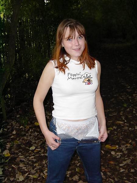 Slutty teeny bitch shows outdoor #8438783