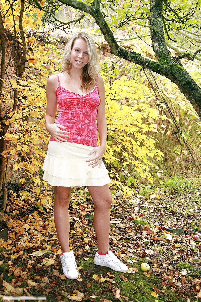 Hot Blonde playing in the Woods #18213789