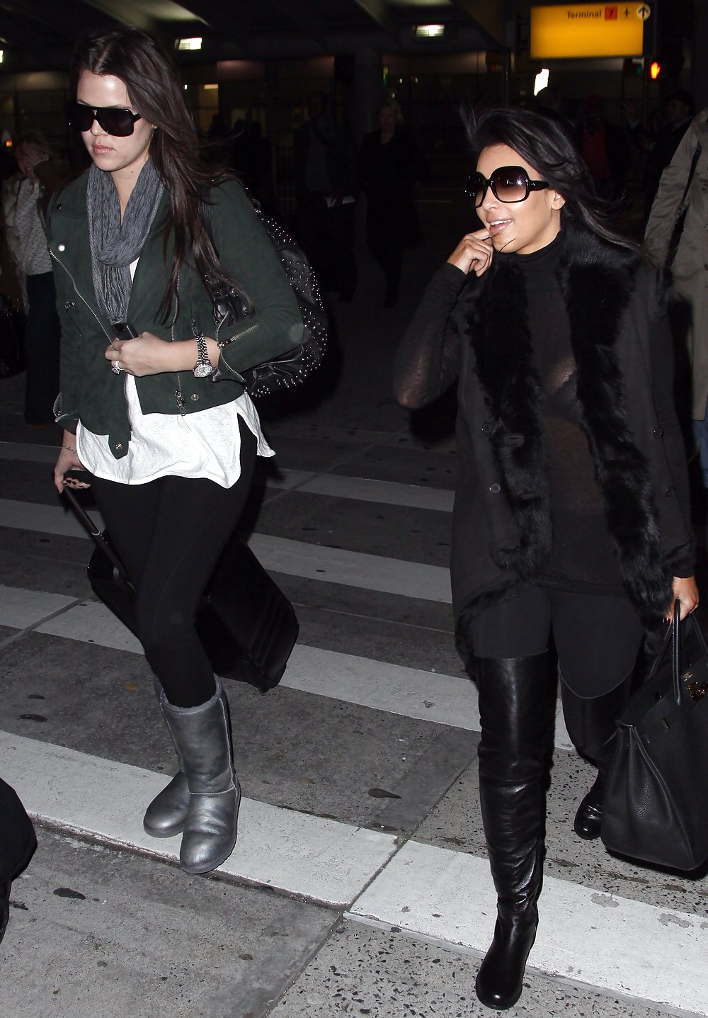Kim Kardashian See-Through Candids at JFK Airport #3640703