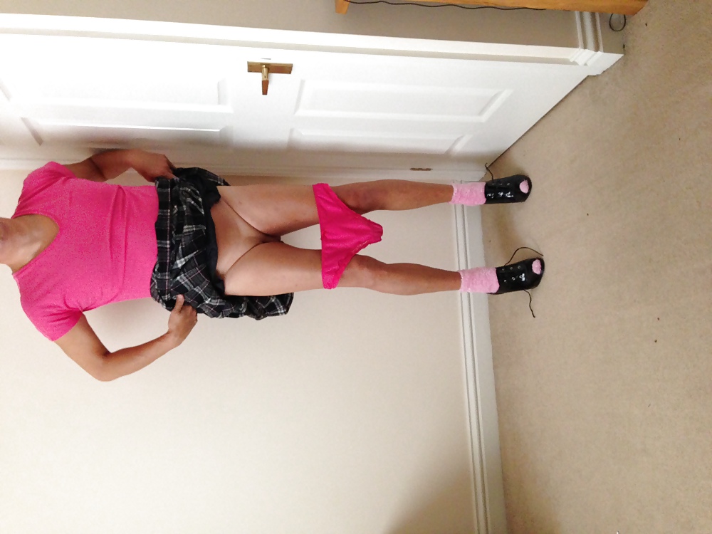 Pretty In Pink Skirt and High Heels #12611687