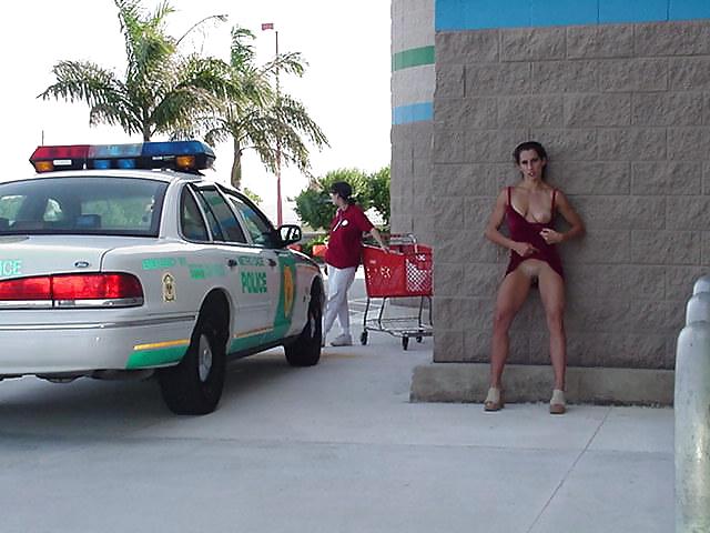 Flashing Females Police Car Edition  #14535260