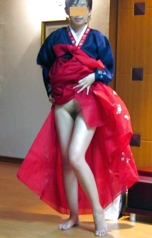 Korean hanbok girl flashing #15236566