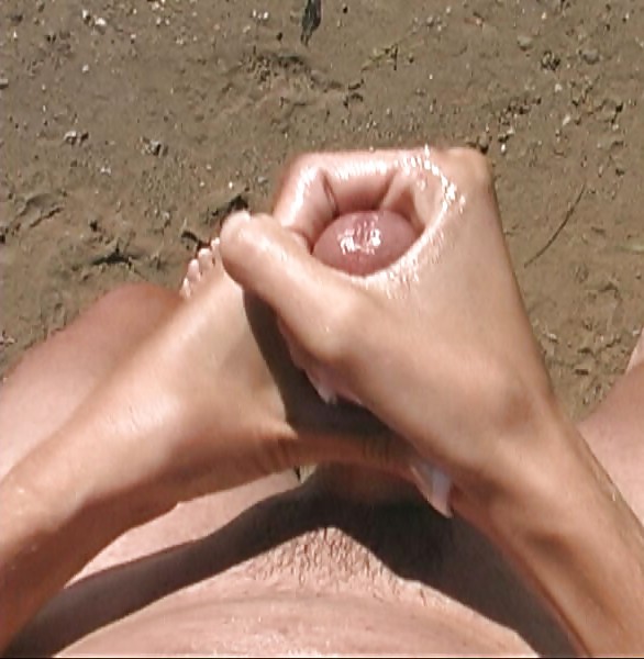 My Big Cum With My GF's Hand At The Beach #2991587