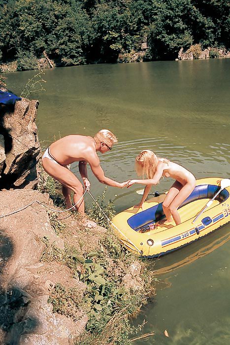 Blonde Debbie getting fucked by a guy by the lakeside #13155376