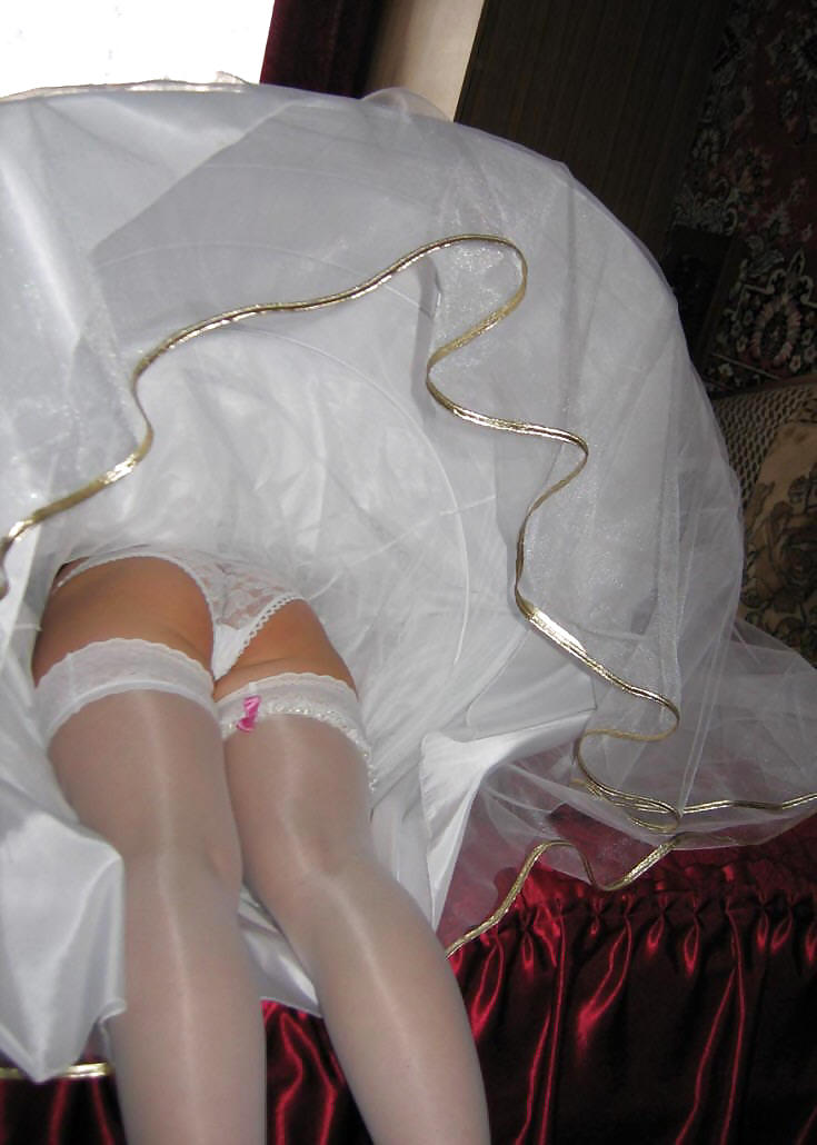 Bräute Hochzeit Voyeur Upskirt Weißen Höschen Und BH #17897156