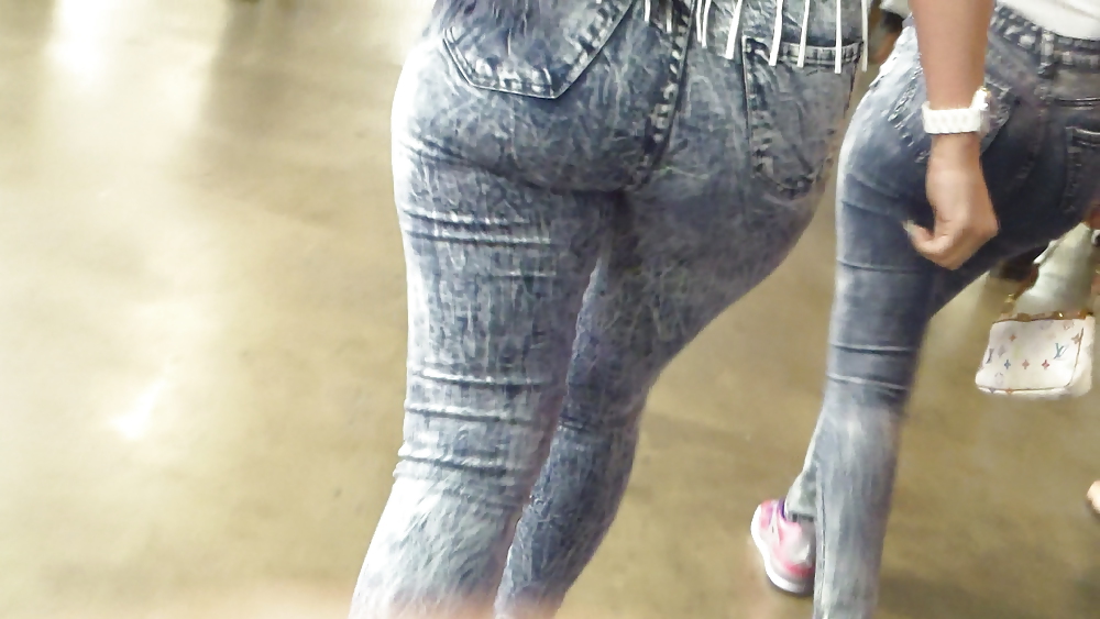 Tight teen butts & ass in jeans up close  #20660240