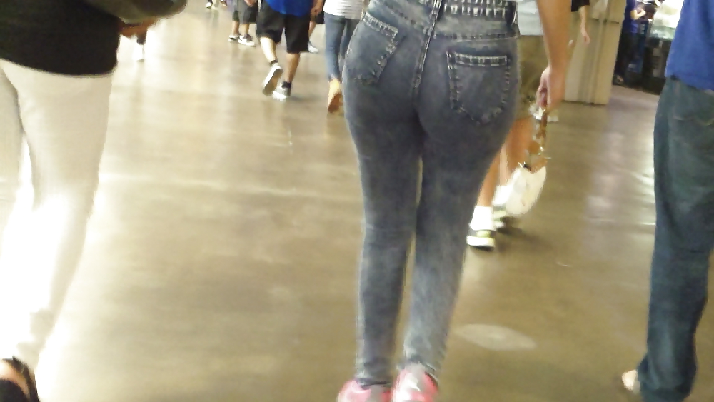 Tight teen butts & ass in jeans up close  #20660255