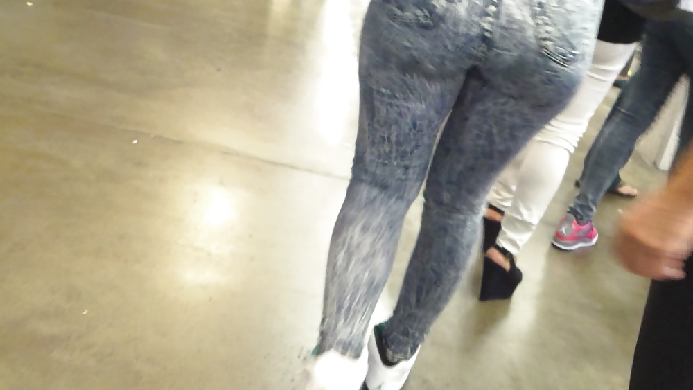 Tight teen butts & ass in jeans up close  #20660280