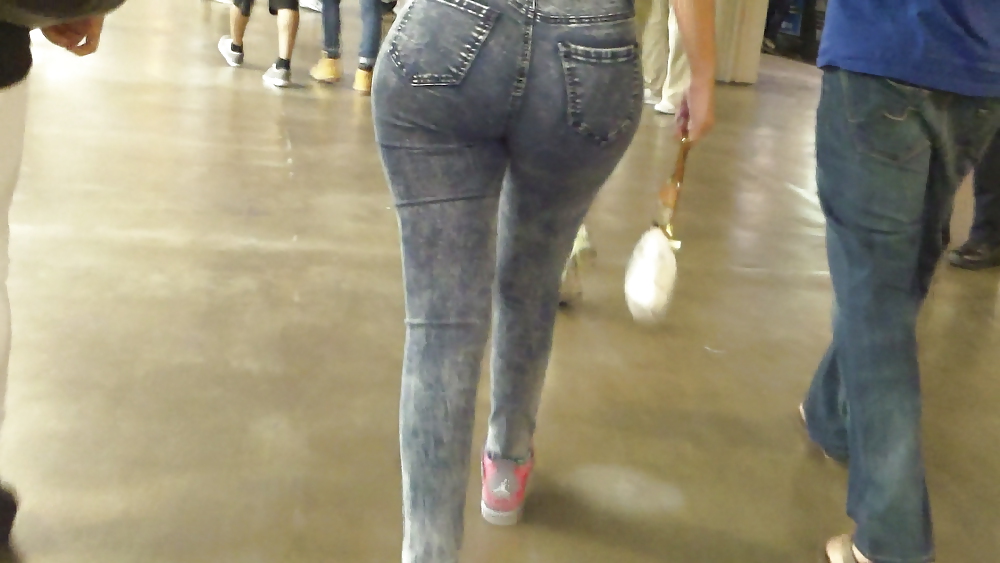 Tight teen butts & ass in jeans up close  #20660325