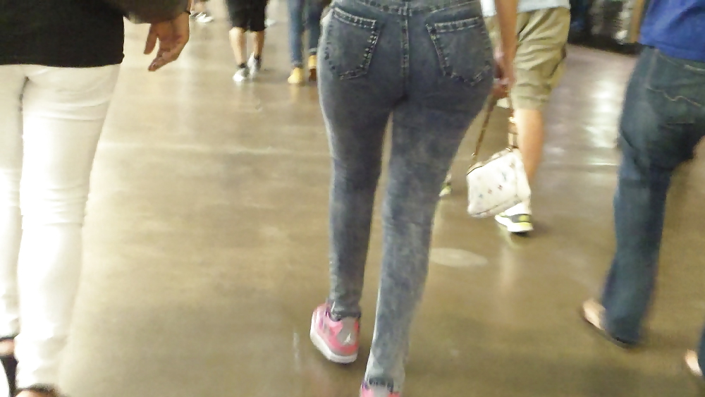 Tight teen butts & ass in jeans up close  #20660330