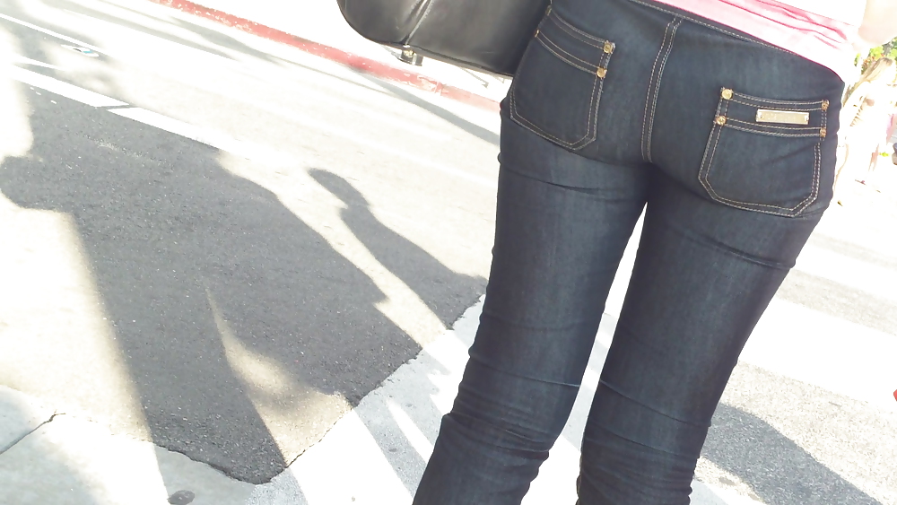 Tight teen butts & ass in jeans up close  #20660615