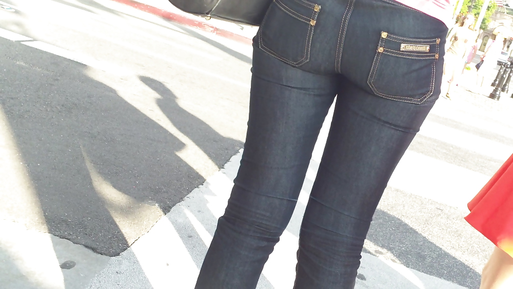 Tight teen butts & ass in jeans up close  #20660623