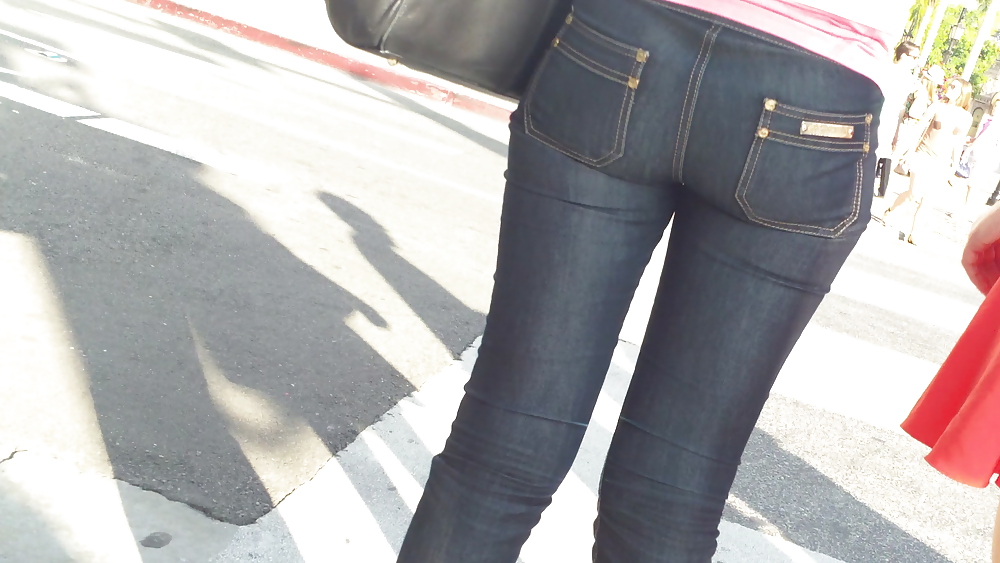 Tight teen butts & ass in jeans up close  #20660630