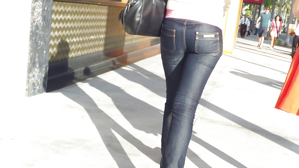 Tight teen butts & ass in jeans up close  #20660663