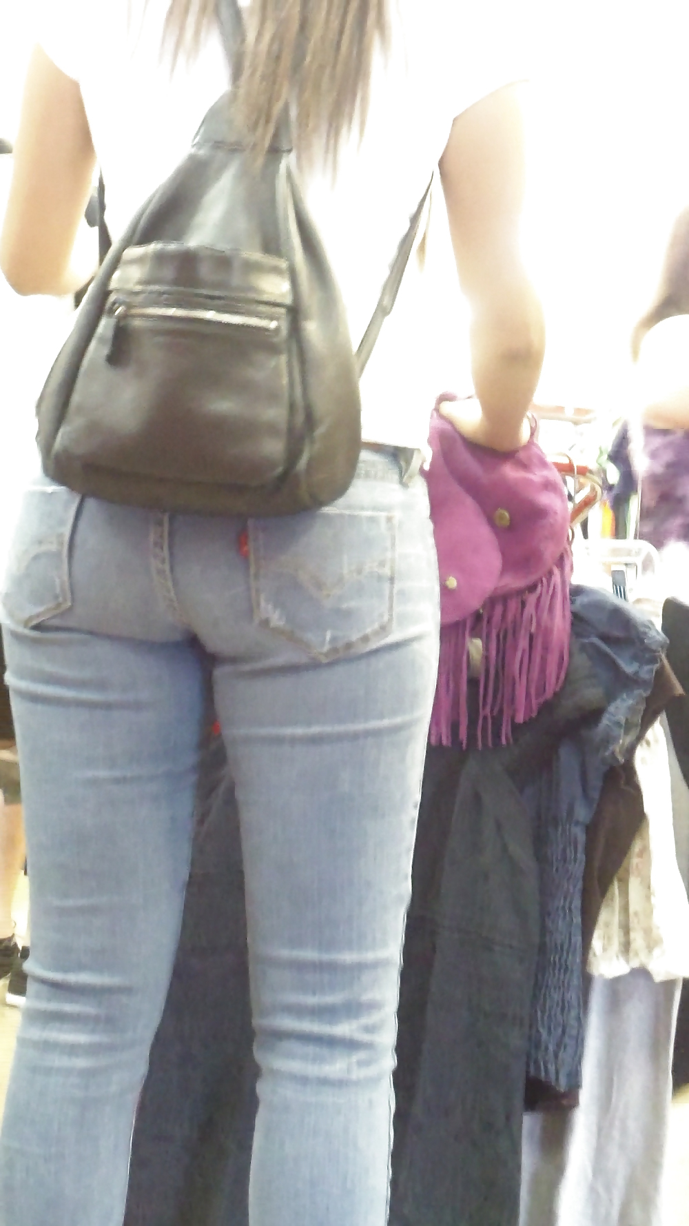 Tight teen butts & ass in jeans up close  #20660739