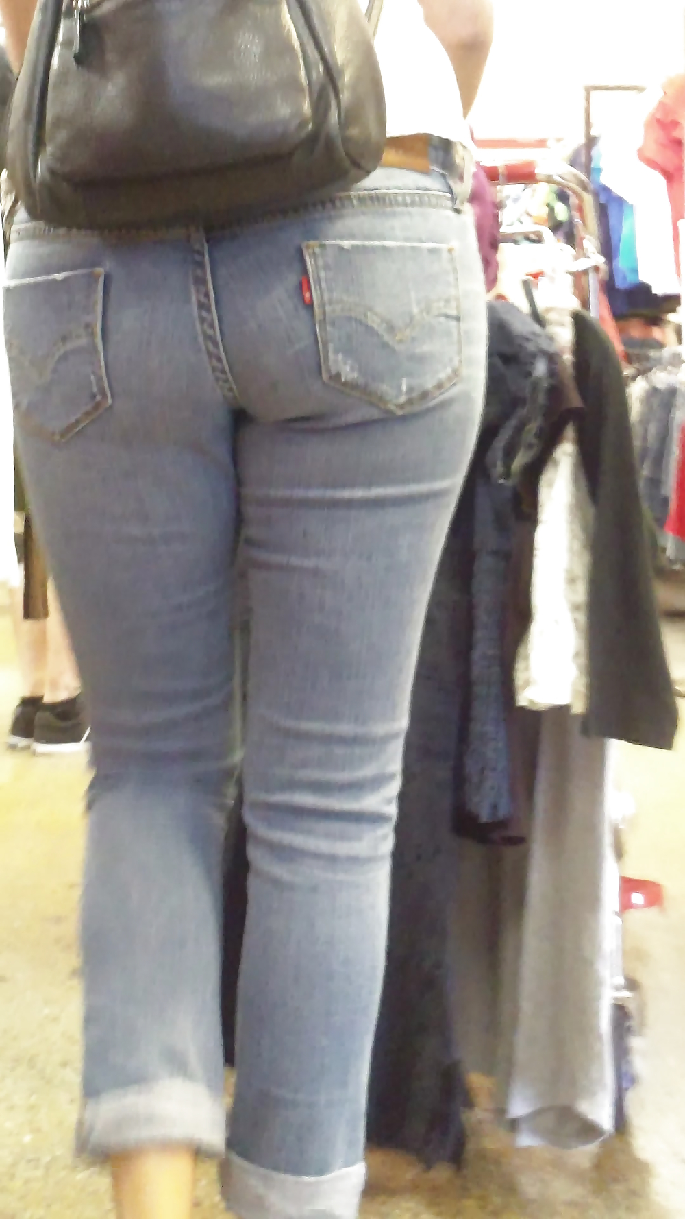 Tight teen butts & ass in jeans up close  #20660750