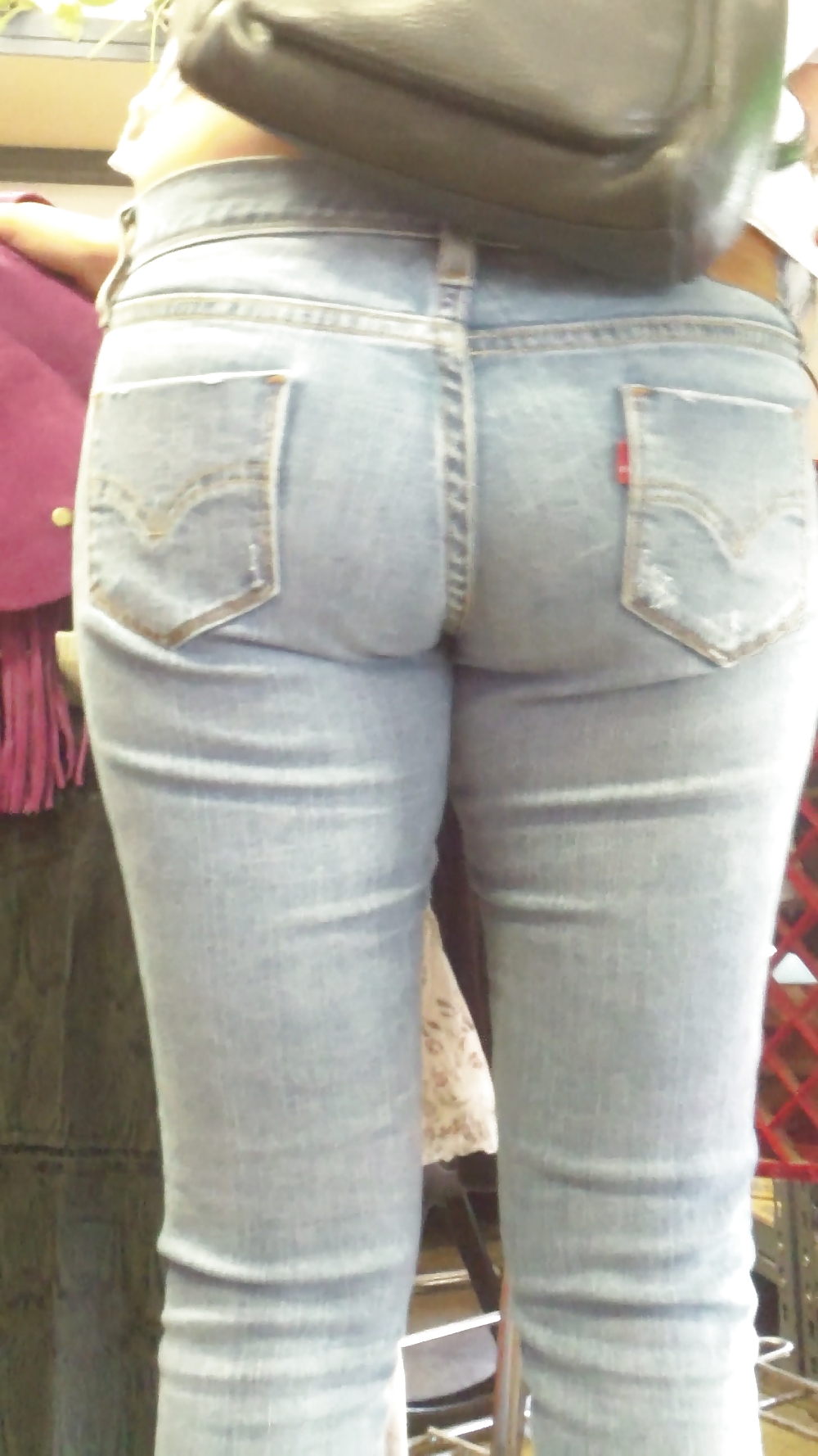 Tight teen butts & ass in jeans up close  #20660760