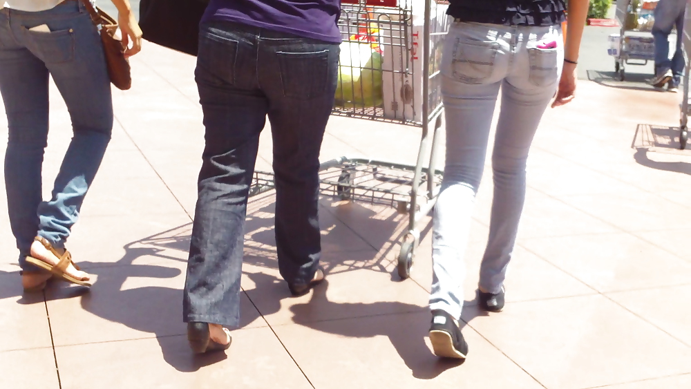 Tight teen butts & ass in jeans up close  #20661623