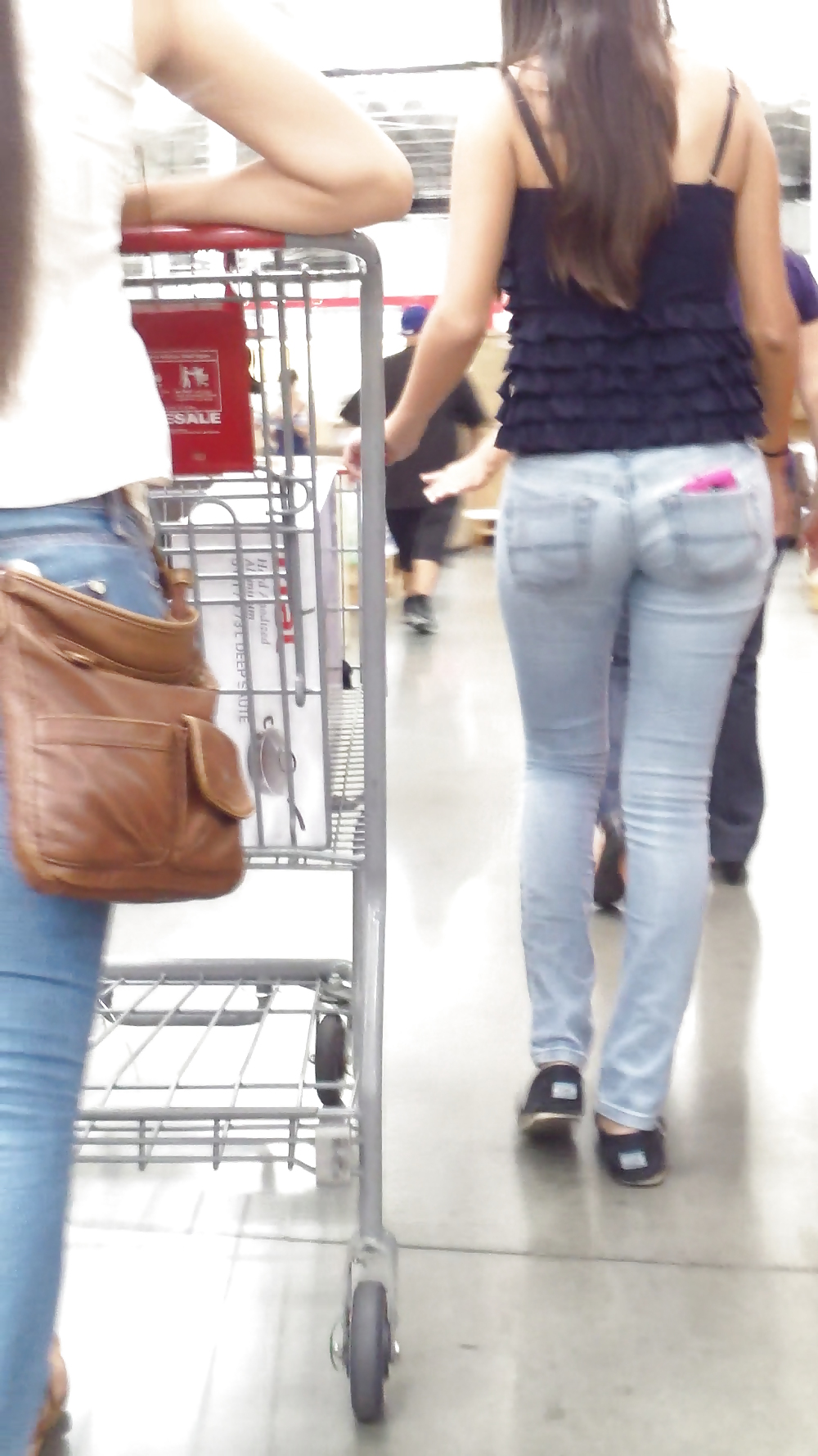 Tight teen butts & ass in jeans up close  #20661691