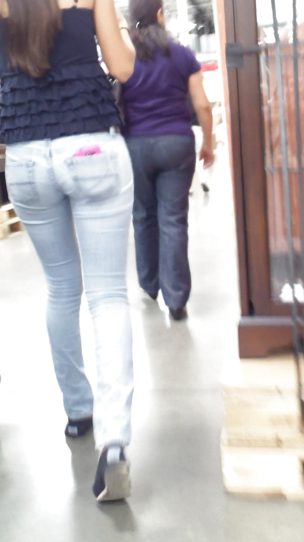 Tight teen butts & ass in jeans up close  #20661703