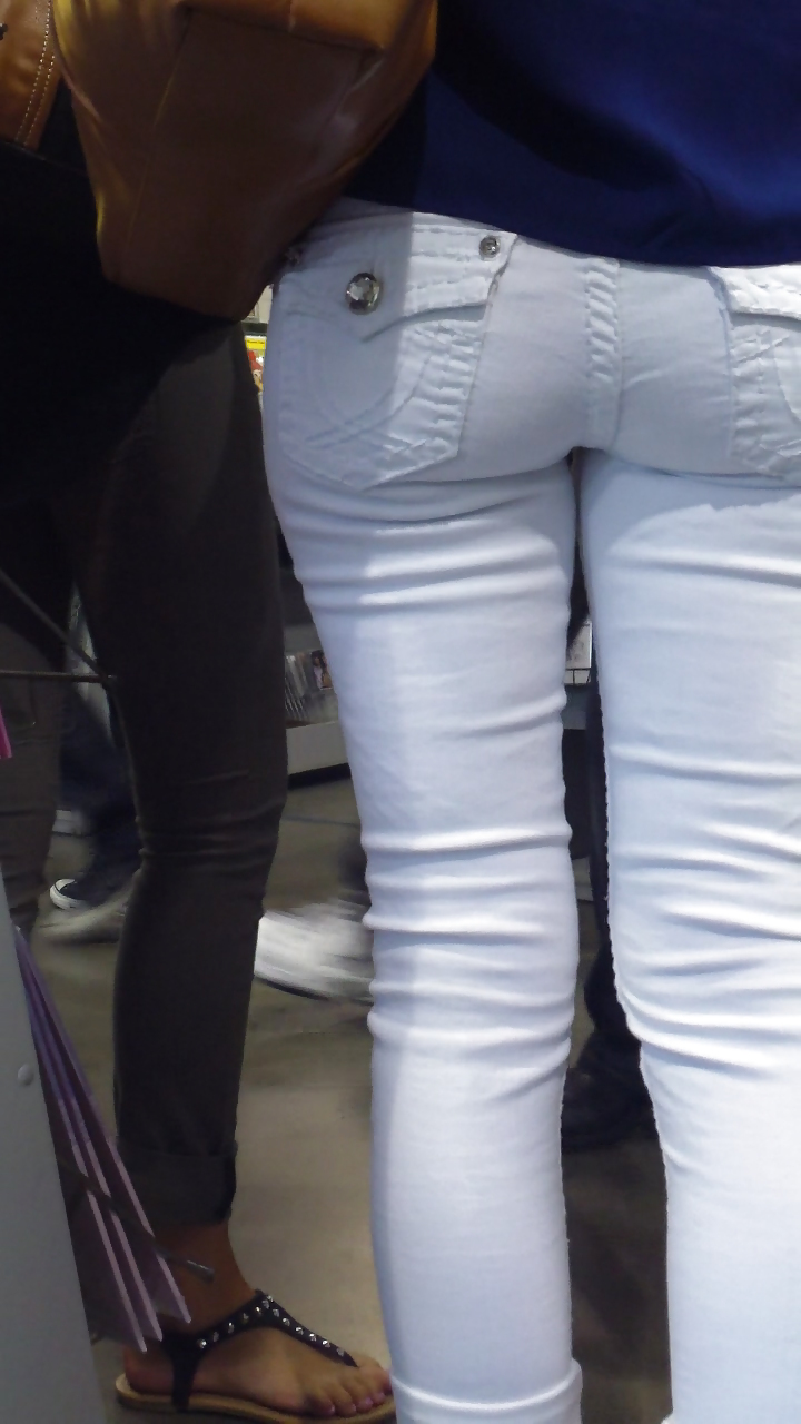 Tight teen butts & ass in jeans up close  #20661734