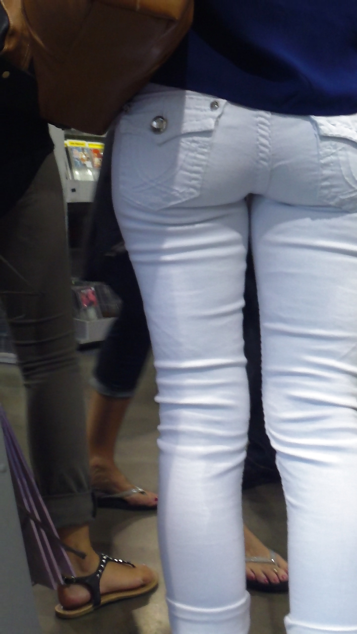 Tight teen butts & ass in jeans up close  #20661752