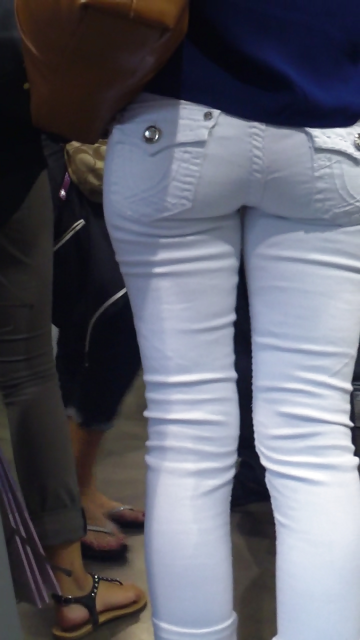 Tight teen butts & ass in jeans up close  #20661759
