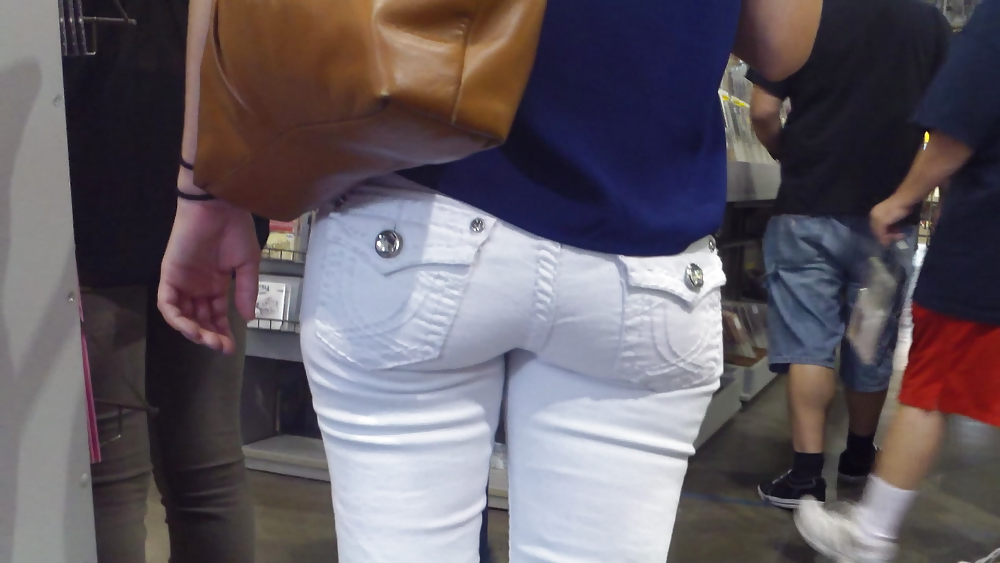 Tight teen butts & ass in jeans up close  #20661766