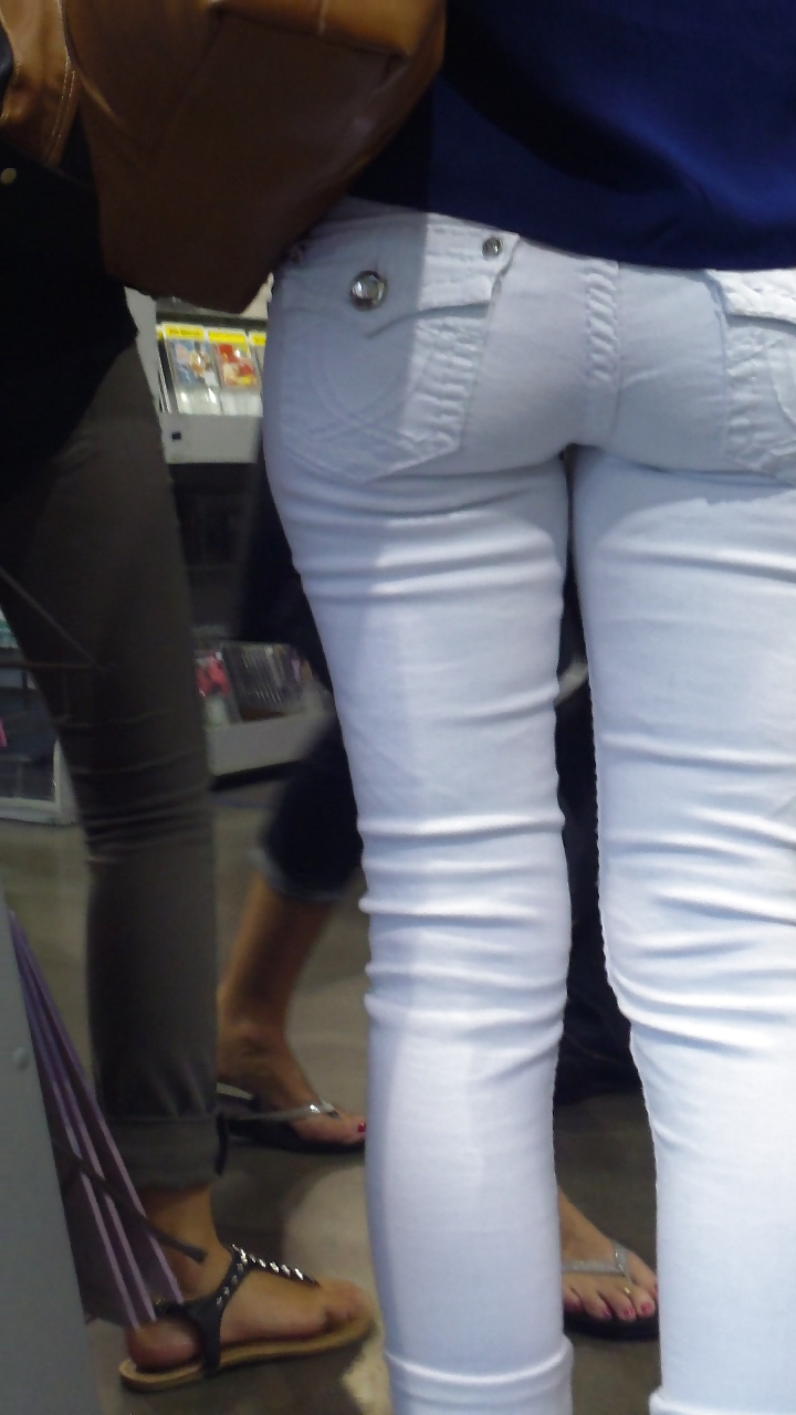 Tight teen butts & ass in jeans up close  #20661796