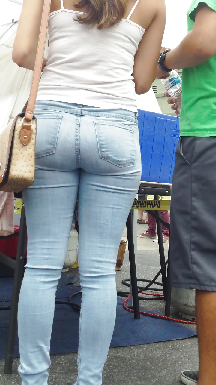 Tight teen butts & ass in jeans up close  #20662026