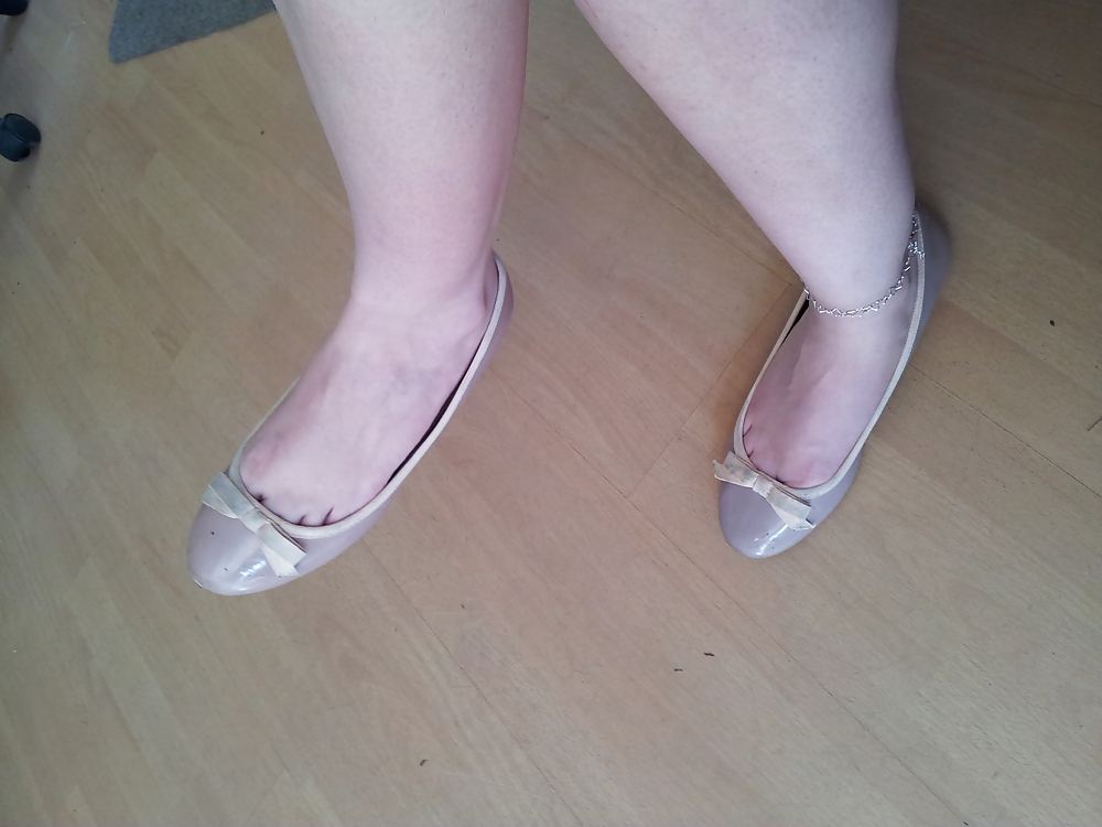 Wifes well worn nude lack Ballerinas flats shoes3 #19059008