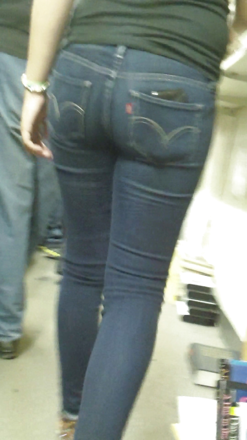 Nice sexy tight teen ass & butt in blue jeans  #22408005