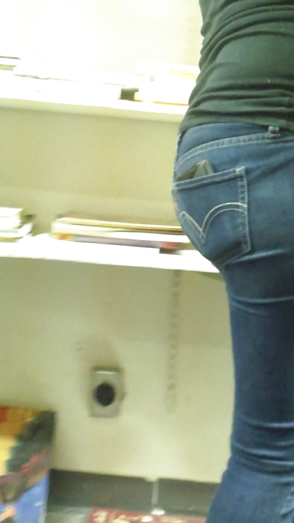 Nice sexy tight teen ass & butt in blue jeans  #22408125