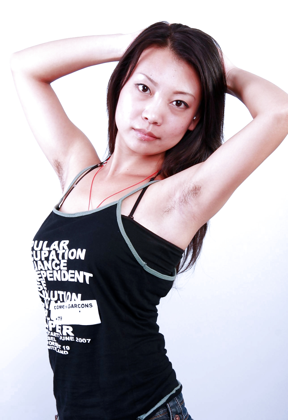 Photographie De Studio (belles Asians Avec Aisselles Poilues) #21150698