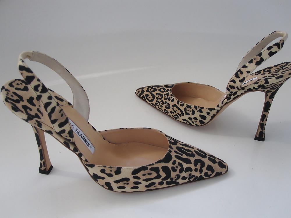 Manolo Blahnik Leopard Print High Heel Shoes Cummed #17213487