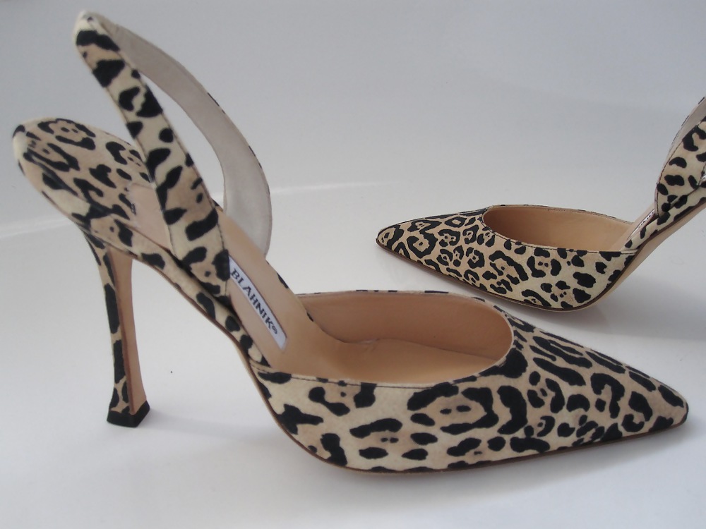 Manolo Blahnik Leopard Print High Heel Shoes Cummed #17213491