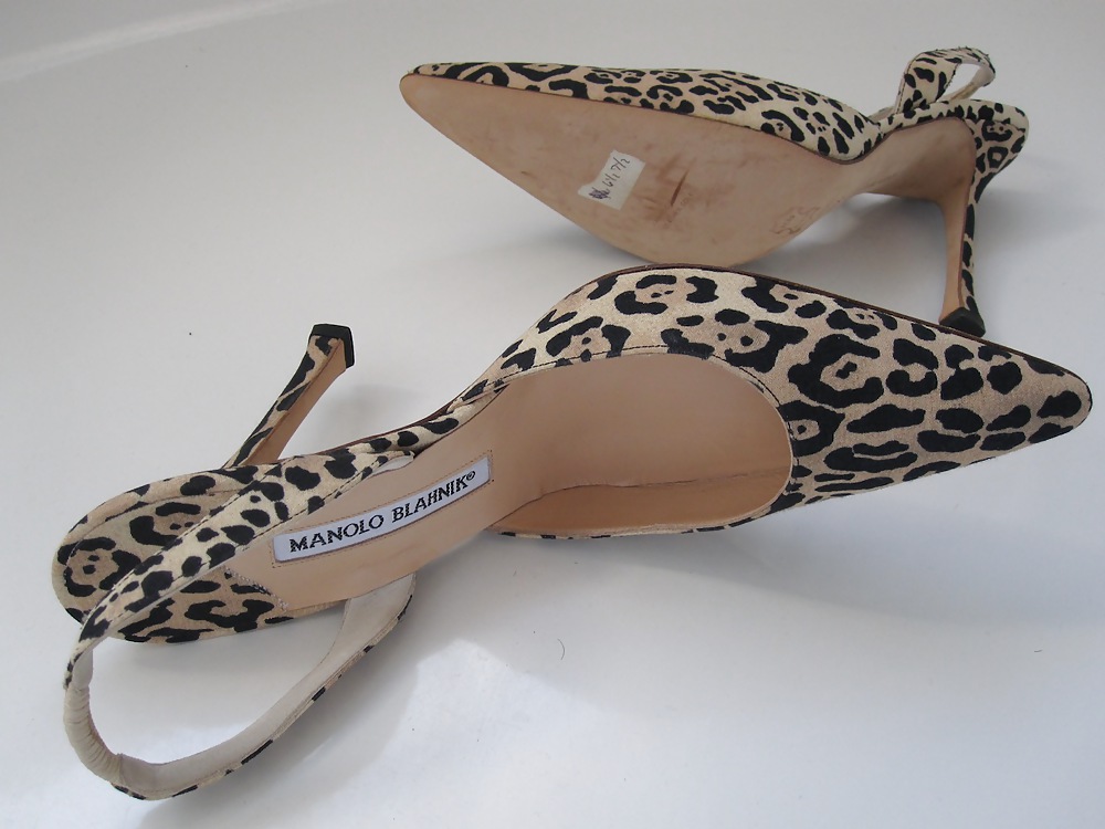 Manolo Blahnik Leopard Print High Heel Shoes Cummed #17213500