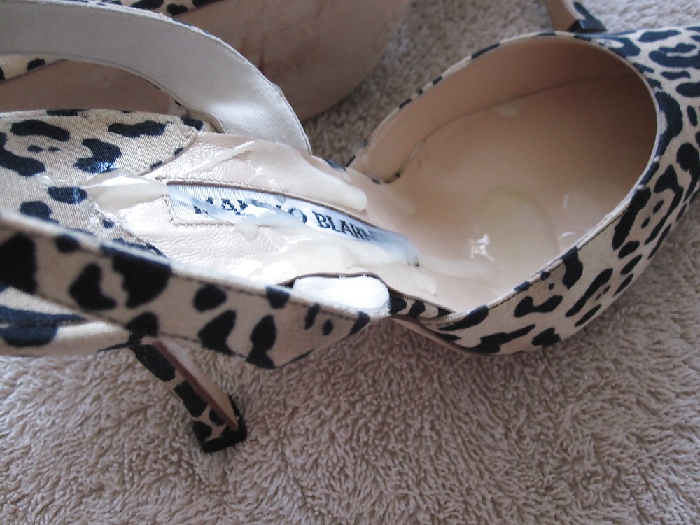 Manolo Blahnik Leopard Print High Heel Shoes Cummed #17213618