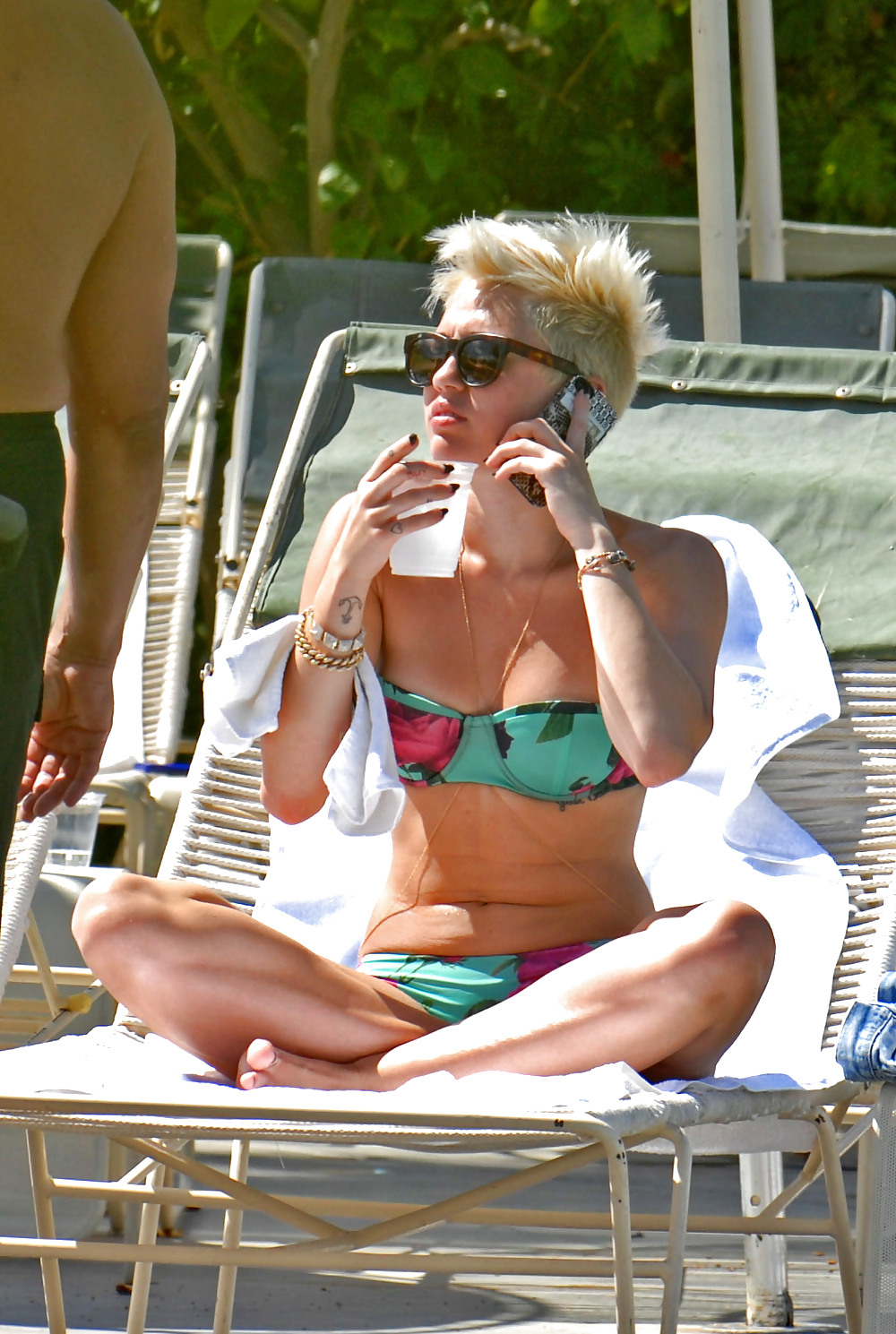 Sexy Miley Cyrus Bikini by Pool at Palm Desert Hotel 2013 #17775629