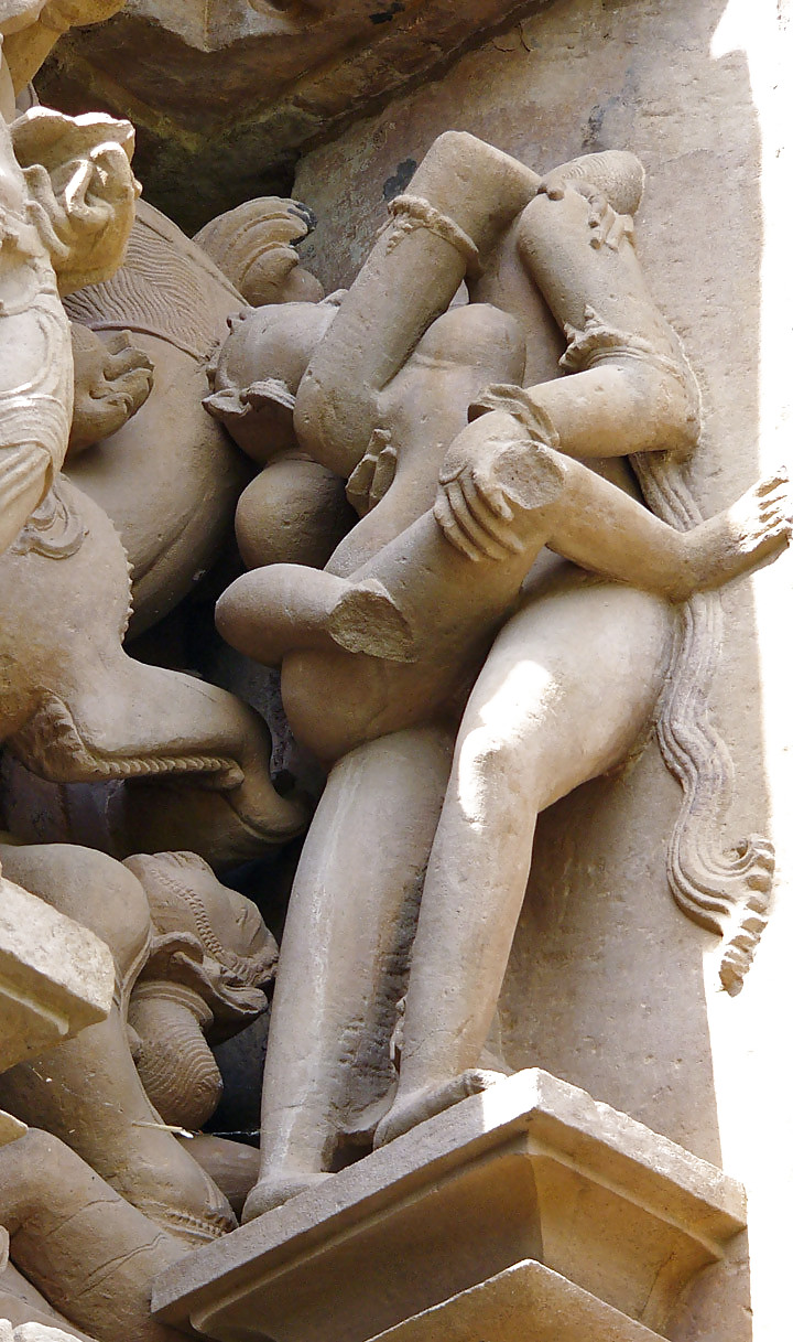 The erotic sculptures of Khajuraho (India) #12847393
