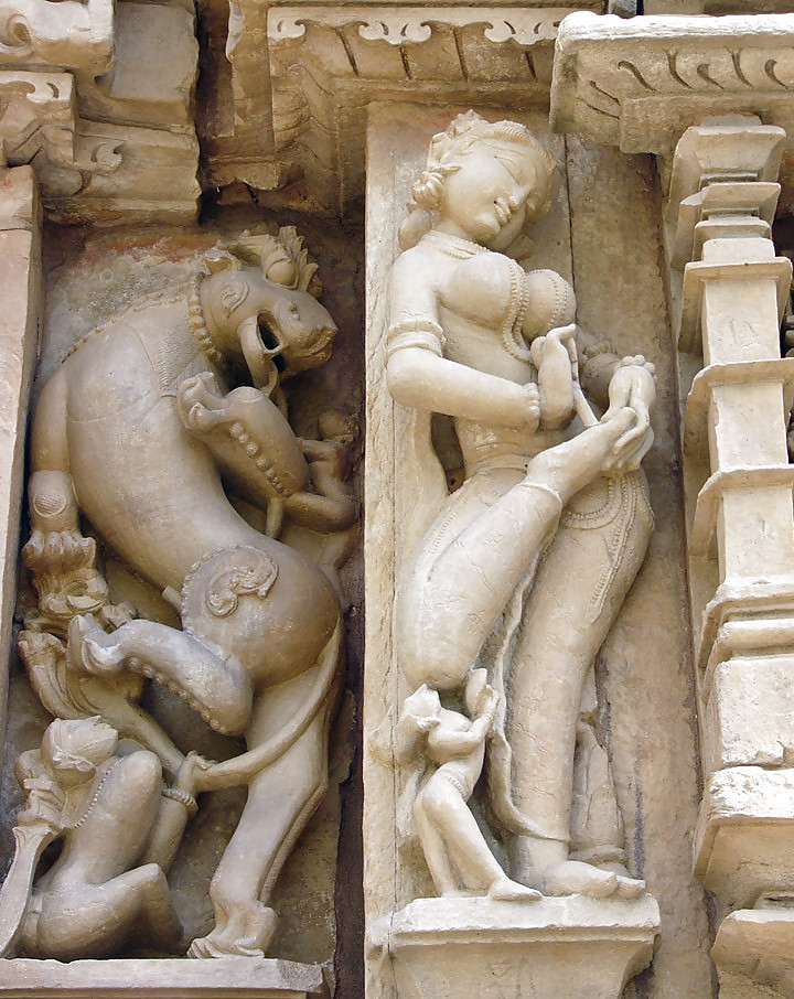 The erotic sculptures of Khajuraho (India) #12847414