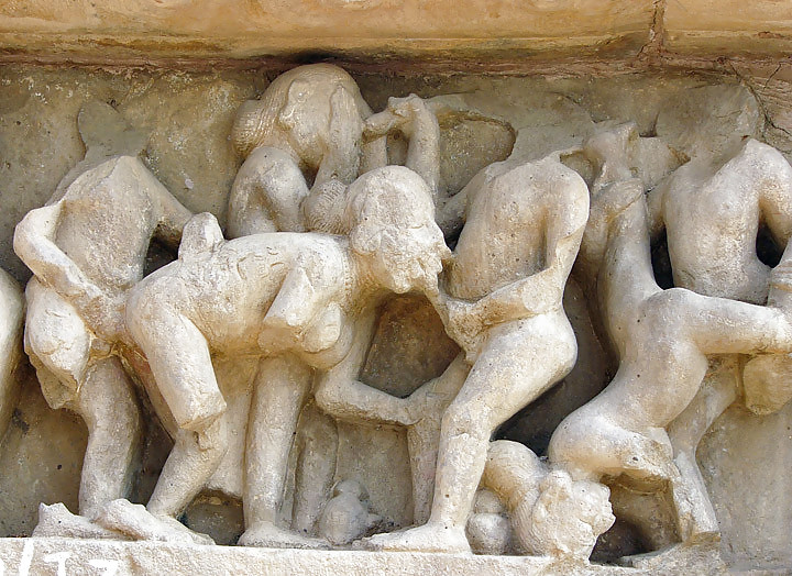 The erotic sculptures of Khajuraho (India) #12847461