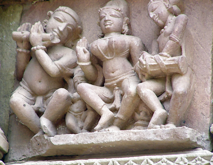 The erotic sculptures of Khajuraho (India) #12847488