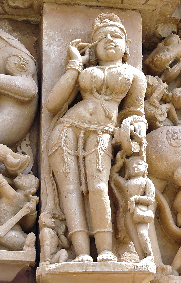 The erotic sculptures of Khajuraho (India) #12847492