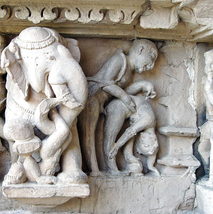 The erotic sculptures of Khajuraho (India) #12847507